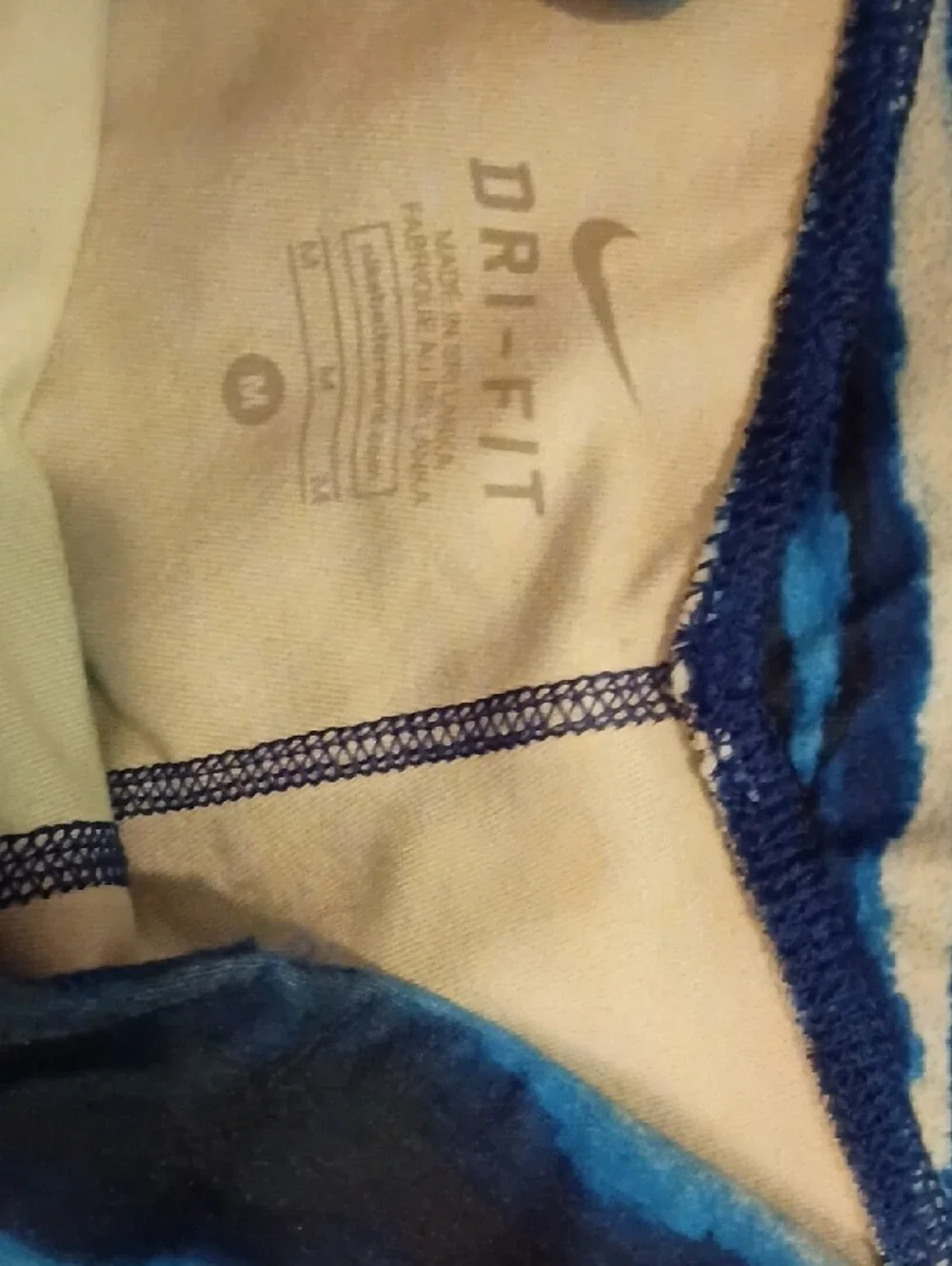 Nike Blue and White Striped Capri Leggings